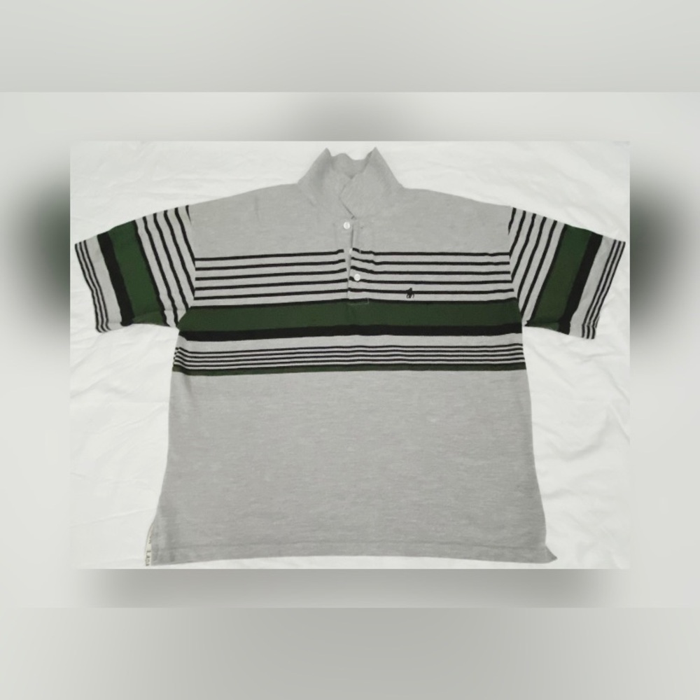 Versatile Gray, Black, and Dark Green Collared Shirt